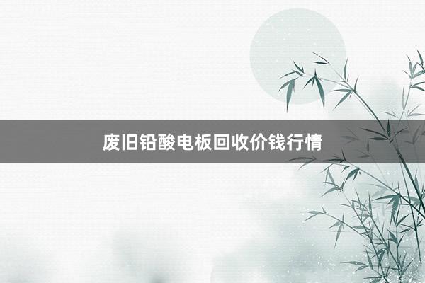 废旧铅酸电板回收价钱行情